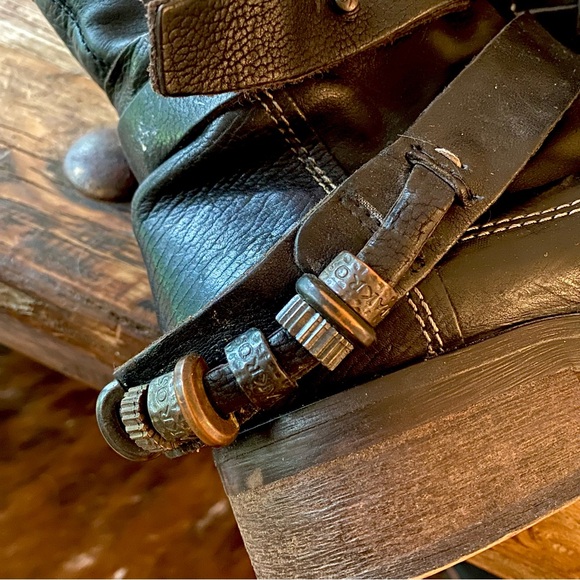 PAKROS Italy Rugged Moto Boots. Black Leather with Cool Metal Chain  EU 41 🇮🇹 - Picture 3 of 15